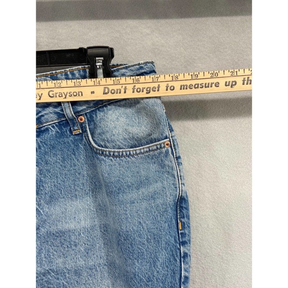 ASOS Design Jeans Womens Size 32x32 Straight Leg Blue Mid Rise Relaxed Fit - Picture 4 of 11